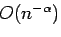 $O(n^{-\alpha })$