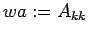 $wa:= A_{kk}$