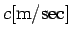 $c {\rm [m/sec]}$