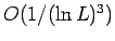 $O(1/(\ln L)^3)$