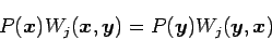 \begin{displaymath}
P(\bm{x}) W_{j}(\bm{x},\bm{y}) = P(\bm{y}) W_{j}(\bm{y},\bm{x})
\end{displaymath}