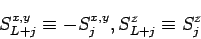 \begin{displaymath}
S^{x,y}_{L+j} \equiv -S^{x,y}_j, S^z_{L+j} \equiv S^z_j
\end{displaymath}