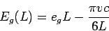 \begin{displaymath}
E_g(L) = e_g L -\frac{\pi v c}{6 L}
\end{displaymath}