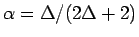 $\alpha=\Delta/(2\Delta+2)$